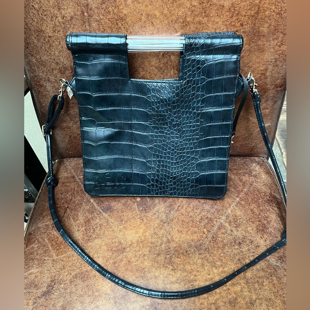Beis crossbody bag in Black croc